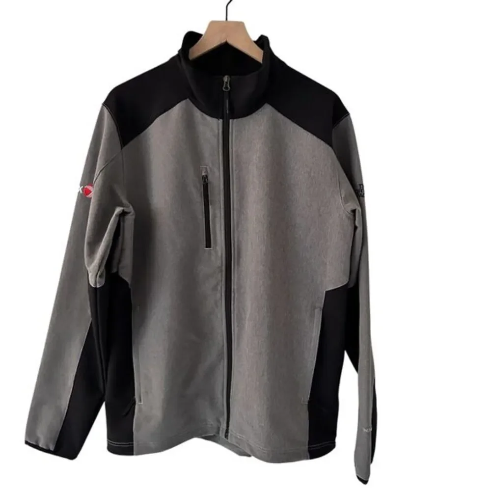The North Face Black and Grey Windwall Full Zip Jacket Xerox Logo‎ Size L